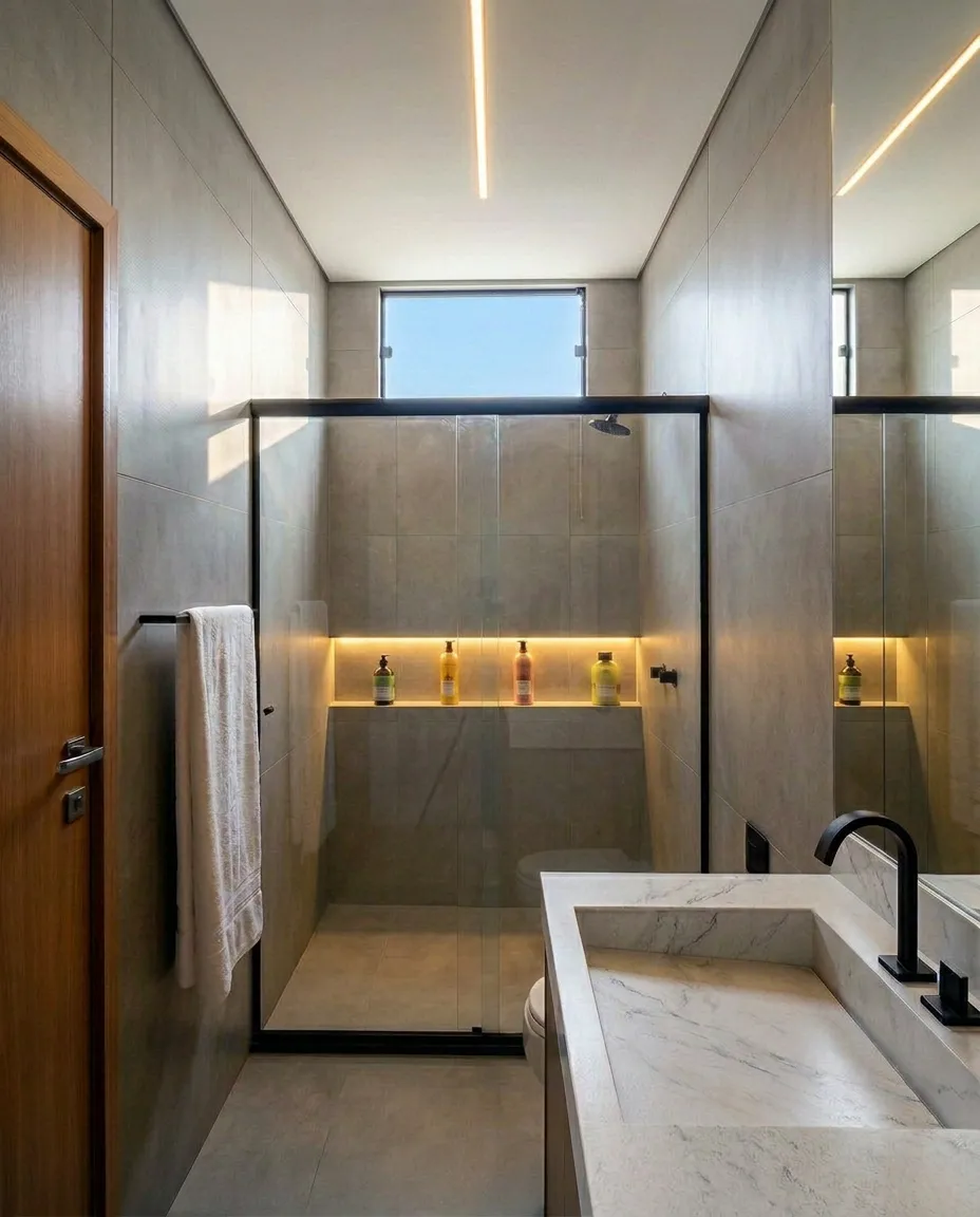 Banheiro da suíte master da Casa 10×25